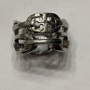 Tory Burch hexagon silver ring